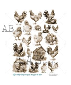 Hârtie de orez - Farm Clipart 2 - A4