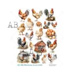 Hârtie de orez - Farm Clipart - A4