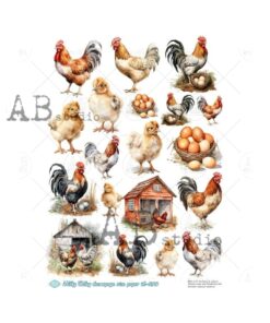 Hârtie de orez - Farm Clipart - A4