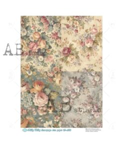 Hârtie de orez - Floral Background 4 - A4