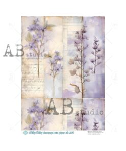Hârtie de orez - Frame flowers - A4