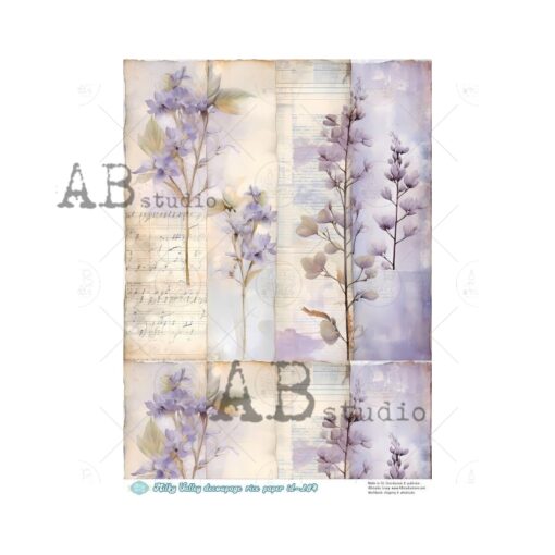 Hârtie de orez - Frame flowers - A4 1