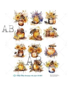 Hârtie de orez - Honey theme - A4