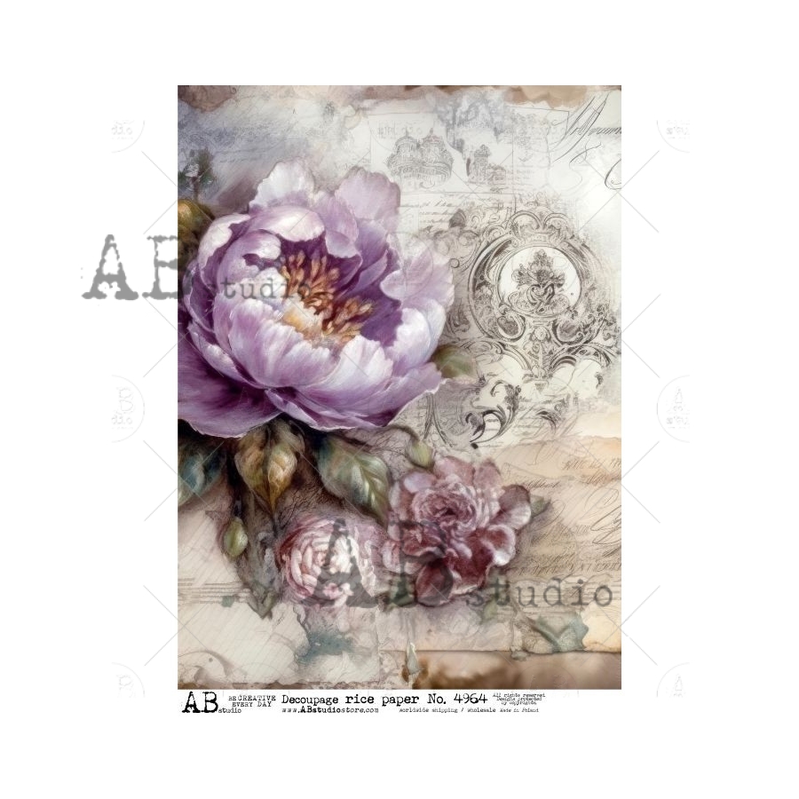 Hârtie de orez - La Vie en Fleurs - A4 1 Hârtie de orez - La Vie en Fleurs - A4