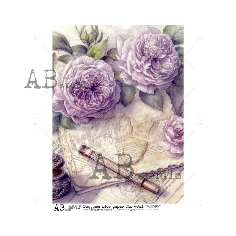 Hârtie de orez - La Vie en Fleurs Poem 2 - A4 1 Hârtie de orez - La Vie en Fleurs Poem 2 - A4
