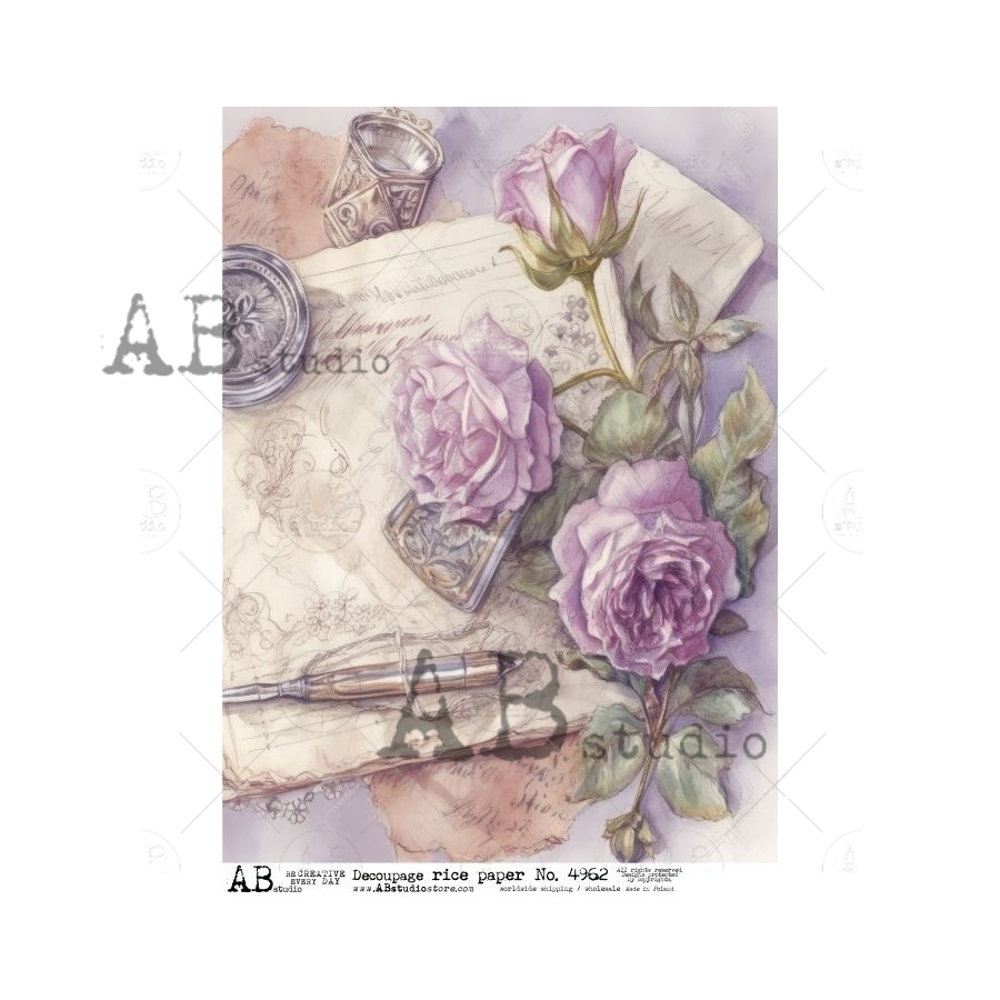 Hârtie de orez - La Vie en Fleurs Poem - A4 1 Hârtie de orez - La Vie en Fleurs Poem - A4