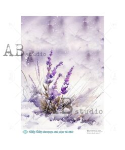 Hârtie de orez - Lavender Ilustration - A4