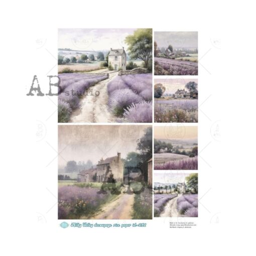 Hârtie de orez - Lavender Valley - A4 1