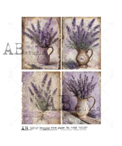 Hârtie de orez - Lavender Vintage Lace - A4