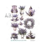 Hârtie de orez - Lavender clipart 2 - A4