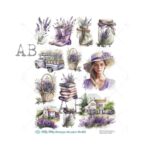 Hârtie de orez - Lavender day theme 2 - A4