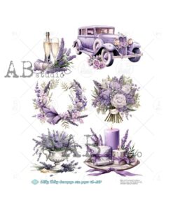 Hârtie de orez - Lavender wedding - A4