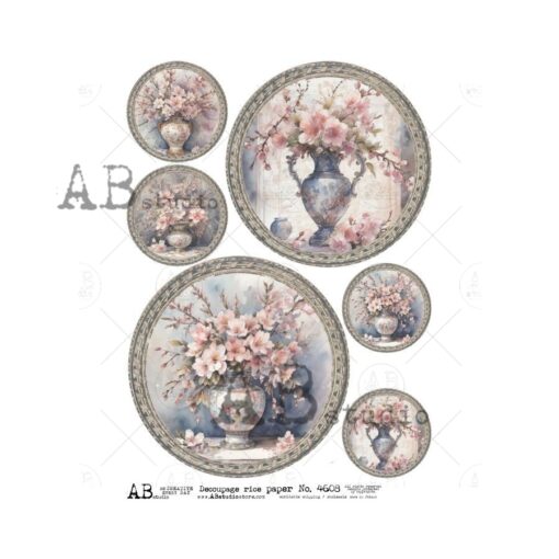 Hârtie de orez - Medallion Cherry Blossom - A4 1