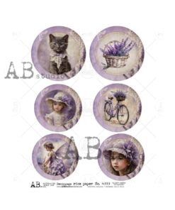 Hârtie de orez - Medallion Lavender - A4