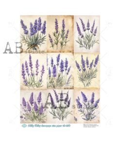 Hârtie de orez - Mini theme lavender 2 - A4