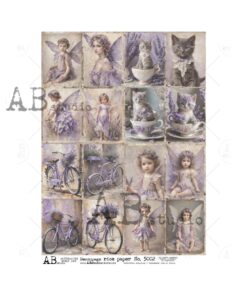 Hârtie de orez - Mini theme lavender - A4
