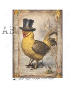 Hârtie de orez - Monsenior Rooster - A4
