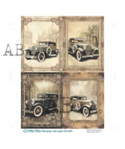 Hârtie de orez - Old Retro Cars - A4