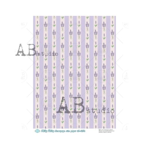 Hârtie de orez - Pattern lavender - A4 1