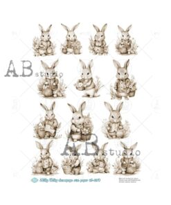 Hârtie de orez - Portrait Bunny 2 - A4