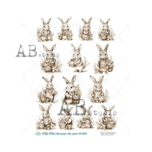 Hârtie de orez - Portrait Bunny 2 - A4 1