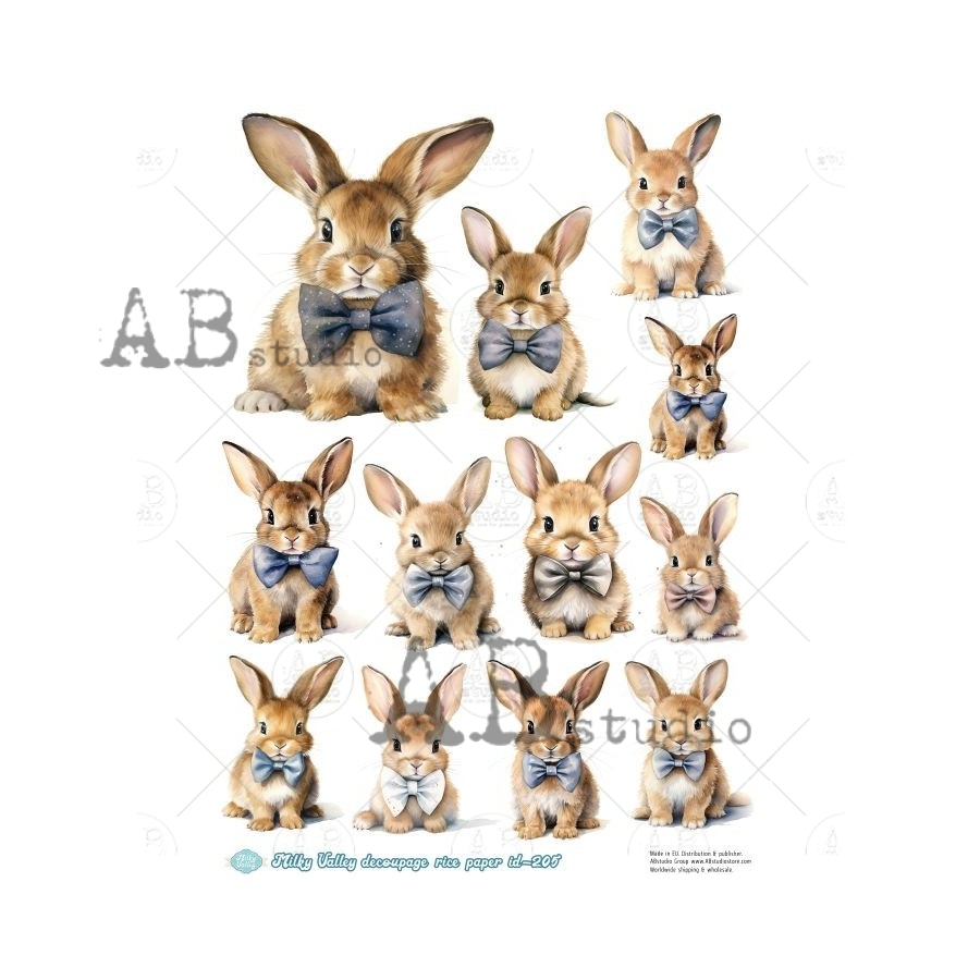 Hârtie de orez - Portrait Bunny - A4 1 Hârtie de orez - Portrait Bunny - A4