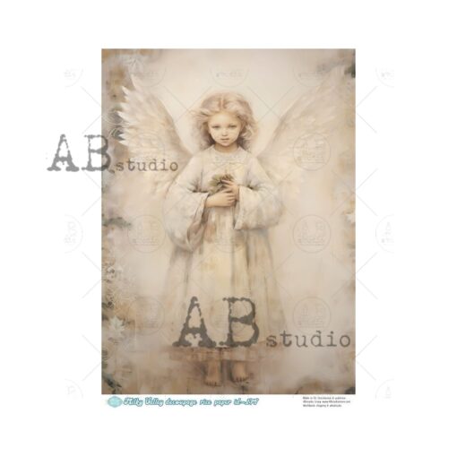 Hârtie de orez - Portrait of Angel girl - A4 1