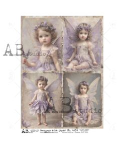 Hârtie de orez - Purple Baby Photo - A4
