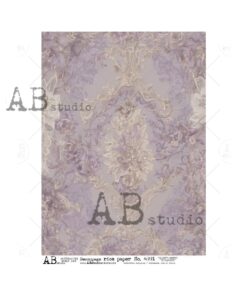 Hârtie de orez - Purple Damask Pattern - A4