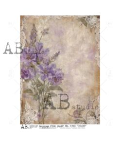 Hârtie de orez - Purple Flower - A4