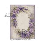Hârtie de orez - Purple Flower Corner - A4
