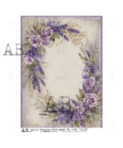 Hârtie de orez - Purple Flower Corner - A4