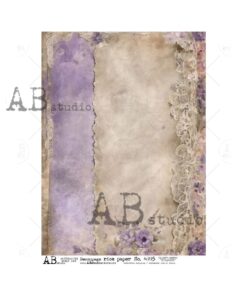 Hârtie de orez - Purple Flower Pattern - A4