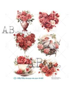Hârtie de orez - Red Valentines Day - A4