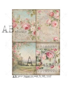 Hârtie de orez - Rose Background - A4