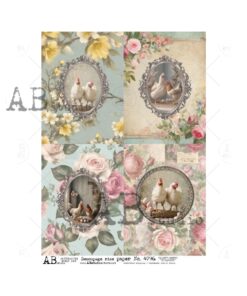 Hârtie de orez - Spring Easter Victorian - A4