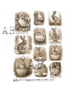 Hârtie de orez - The Easter Bunny vintage - A4