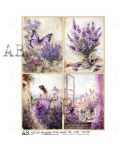 Hârtie de orez - Theme lavender - 4 - A4