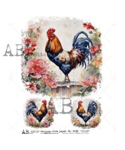 Hârtie de orez - There is a rooster - A4