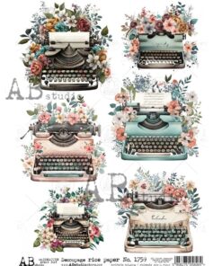 Hârtie de orez - Vintage Typewriter - A4