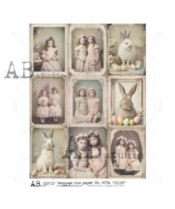 Hârtie de orez - Vintage Easter Photos - A4