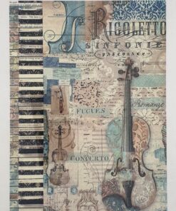 Hârtie transfer - decal - Music - 25x35 cm
