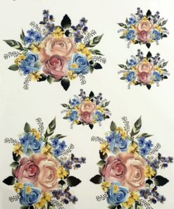 Hârtie transfer - water - Bouquets of Roses - 25x35 cm