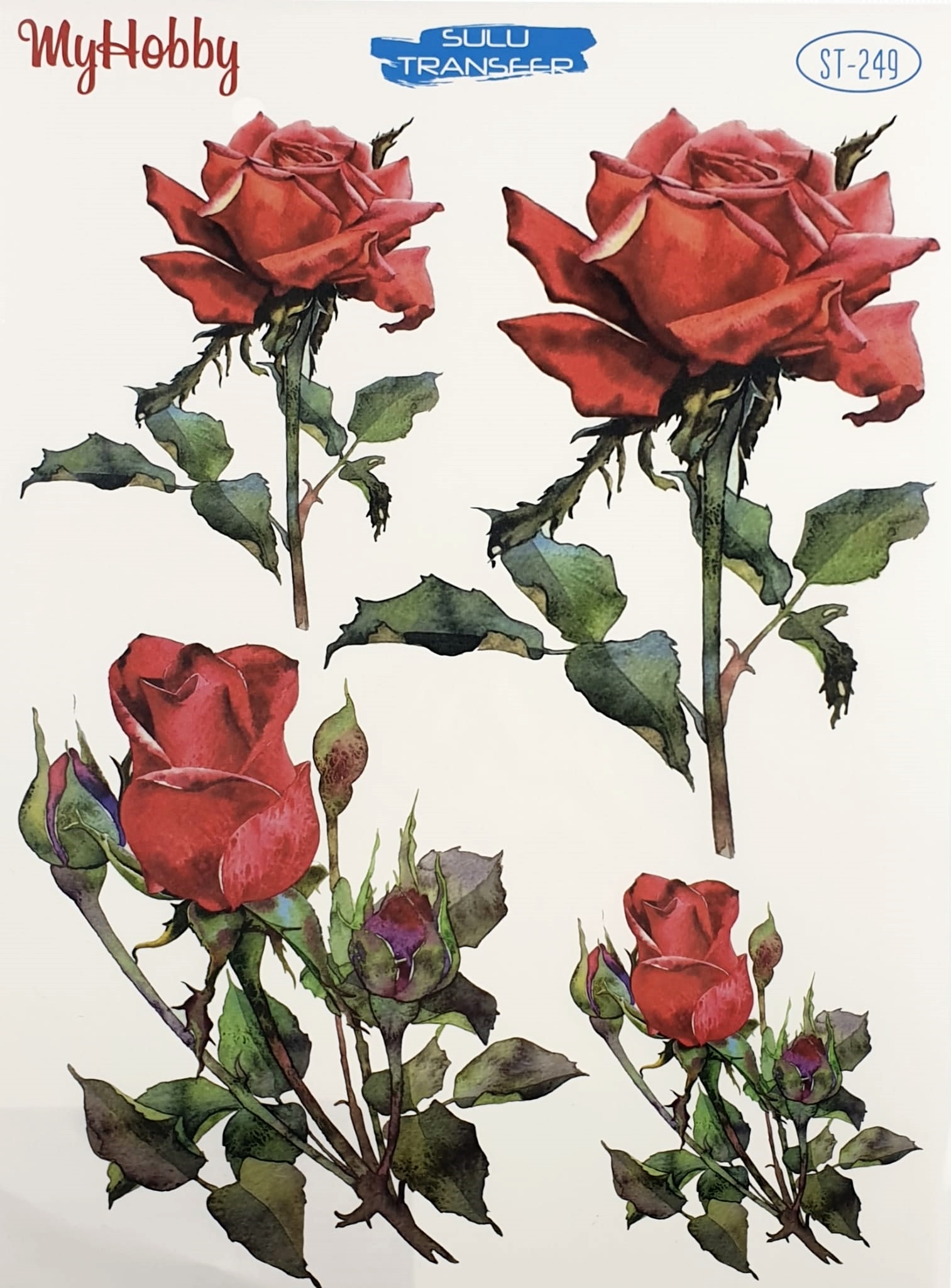 Hârtie transfer - water - Red Rose - 25x35 cm 1 Hârtie transfer - water - Red Rose - 25x35 cm