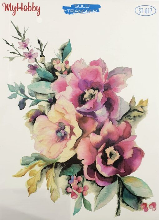 Hârtie transfer - water - Watercolor Flowers - 25x35 cm 1
