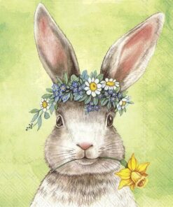 Șervețel - Easterfriends Bunny green - 33x33 cm