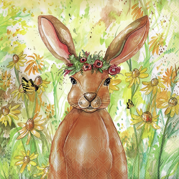 Șervețel - Flower Bunny - 33x33 cm 1 Șervețel - Flower Bunny - 33x33 cm