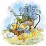 Șervețel - Forget -Me-Not & Chicks - 33x33 cm