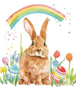 Șervețel - Rainbow Rabbits - 33x33 cm