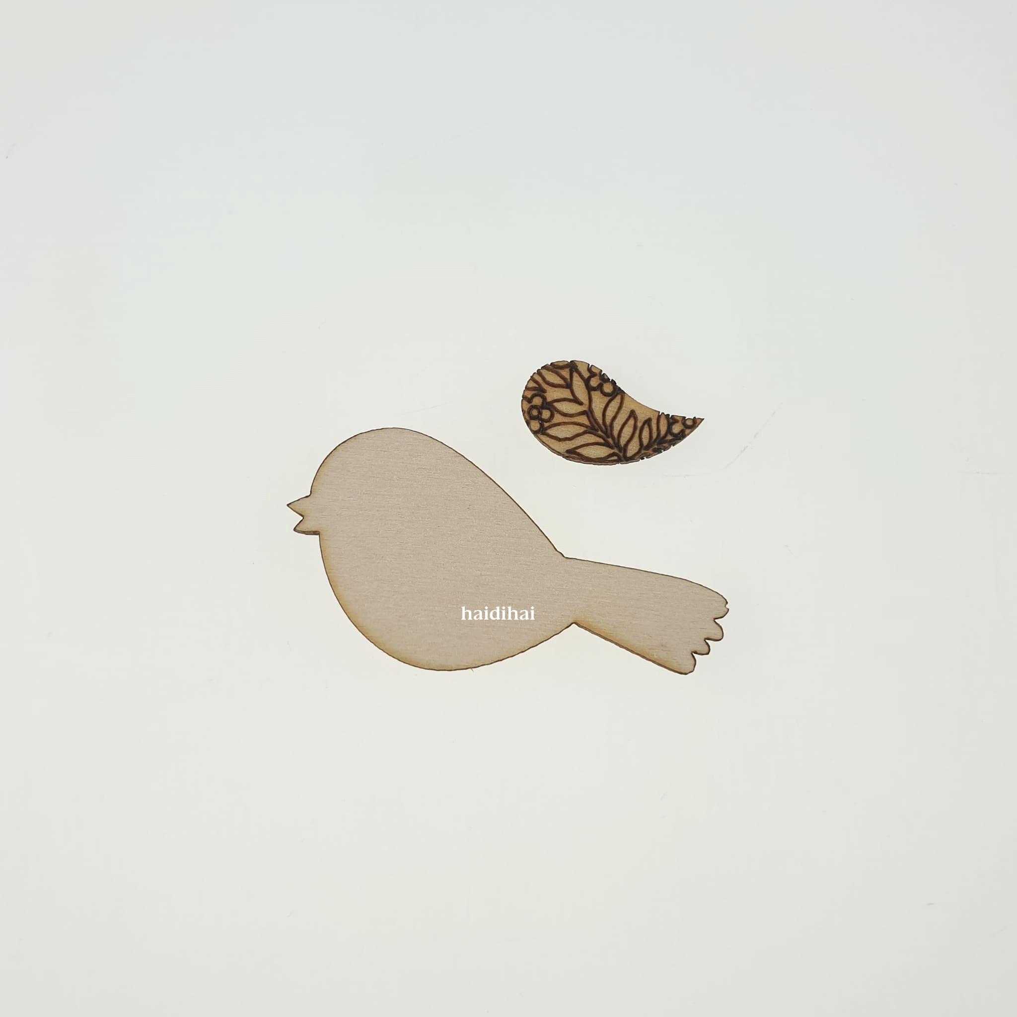 Decorațiune lemn - Bird Chirping - 2 elemente 2 Decorațiune lemn - Bird Chirping - 2 elemente - imagine 2
